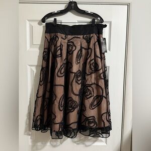 Vintage Lafayette 148 New York Tulle Black Rose Skirt - Size 10 - NWT